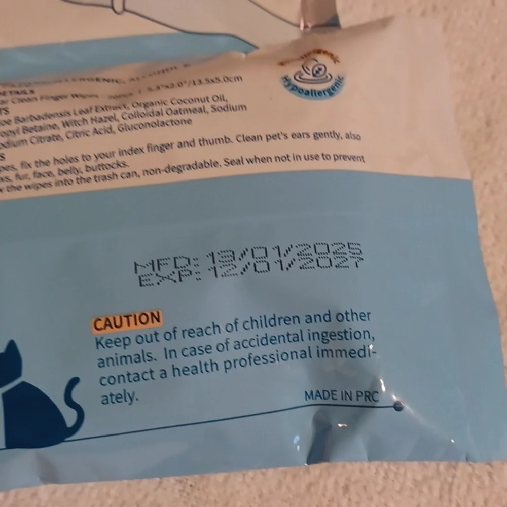 Dogcat Pet Ear Clean Finger Wipes 7 Packs Of 20